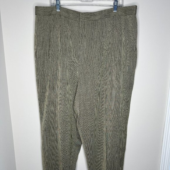 Ellen Tracy Size 24 Black/Khaki Wool Blend Trousers, new/NWT - Picture 1 of 7